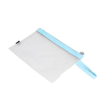 Imagem de KIMISS Bolsa de Documentos do Aluno de Fragrâncias do Livro Country Sul, Pasta de Mão Transparente de Malha à Prova d'água A4, Bolsa de Arquivo Com Zíper de Grande Capacidade (Azul)
