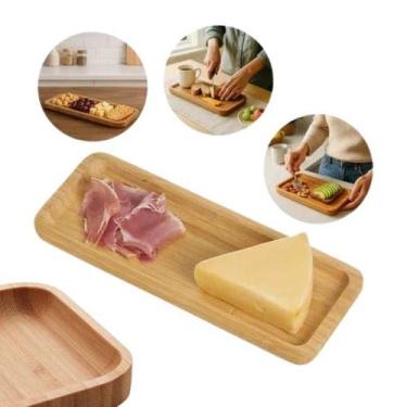 Imagem de Petisqueira Bambu Retangular 26cm Queijos Frutas Azeitonas - WELLMIX