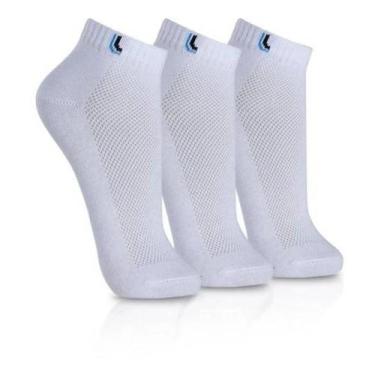 Imagem de Lupo Meia 3225 Kit 3 Pares Cano Curto Unissex, Branco, 37-40