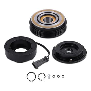 Imagem de maXpeedingrods Kit de embreagem de compressor CA Bobina de rolamento de polia para Chevrolet Silverado 2500 3500 HD, Tahoe, Suburban, para GMC Sierra 1500, 1520941 1521127