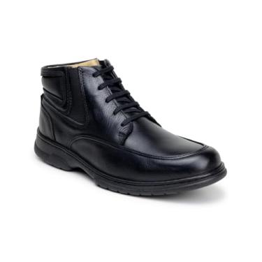 Imagem de Bota Coturno Masculina Capiau Couro Legítimo Anatomic Comfort Gel | Sola Flexível Costurada, Ideal para Trabalho e Dia a Dia (Preto, BR, Adulto, Numérico, 39)