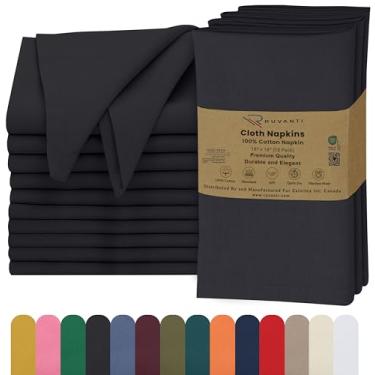 Imagem de RUVANTI Conjunto De 12 Guardanapos Pano Ruvanti, 45X45 Cm, 100% Algodão, Laváveis, Macios E Absorventes, Perfeitos Para Jantares Casamento, Natal Ação Graças - Black Beauty
