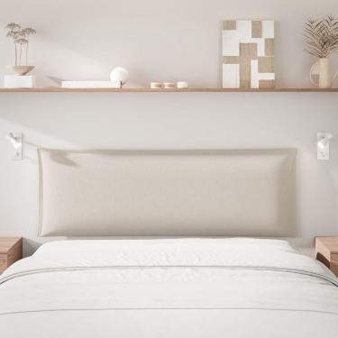 Imagem de Painel Cabeceira Perro P Cama De Casal Parede Estofada bege