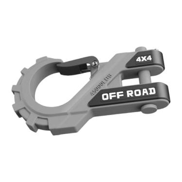 Imagem de QccHieUs Conector de gancho de arrasto de gancho de guincho Fácil instalação com montagem de manilha Ganchos de reboque Montagem de manilha de guincho para, Cinza