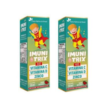 Imagem de KIT 2 Imunitrix Kids (Vit. C +D+Zinco) 30ml Sabor Morango - Flora Nati