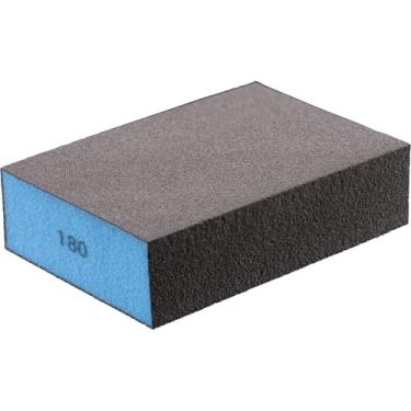 Imagem de Esponja de lixa Pferd, bloco abrasivo de 4 lados, 6 cm x 10 cm, grão 180, óxido de alumínio, reutilizável, pacote com 5 (parte 46402)
