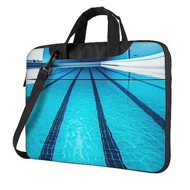 Imagem de Capa para laptop azul para piscina à prova de choque, capa protetora para notebook, bolsa portátil à prova d'água para homens e mulheres, Preto, 13 inch