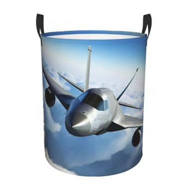 Imagem de Cesto de lavanderia de avião voador, dobrável, impermeável, cesto de armazenamento de roupas com alças, pano Oxford, organizador de brinquedos, cesta para banheiro, lavanderia, quarto, médio