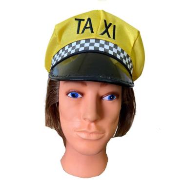 Imagem de Quepe Chapéu Boina Amarelo Táxi Taxista Carnaval Fantasia