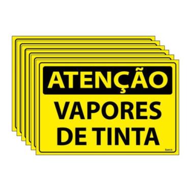 Imagem de Combo 6 Placas De Sinalização Atenção Vapores De Tinta 30x20 Ecom IA -
