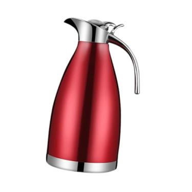 Imagem de IEUDNS Garrafa térmica de aço inoxidável para café, garrafa térmica à prova de vazamentos, fácil de usar, jarra para café, vácuo para geladeira de limonada, Vermelho