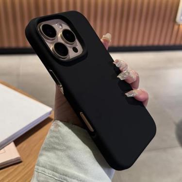 Imagem de YOGISU Capa protetora antiderrapante e ultraleve para iPhone 16 Plus, ultrafina, macia, de silicone, pacote com meio pacote (para iPhone 16 Plus, cor preta)