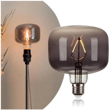 Imagem de Lâmpada LED Globe AMDTU Vintage E26 Edison 20W 2200K cinza esfumaçado