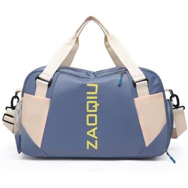 Imagem de Bolsa Mala De Mão 10kg Viagem Academia Bordo Grande Avião Alça ajustável Área Seca Área Molhada Compartimento Tênis (Azul)