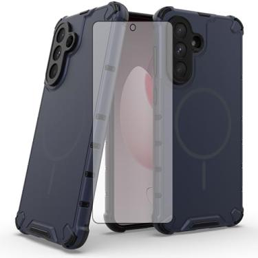 Imagem de Asuwish Capa de telefone para Samsung Galaxy A56 5G capa magnética com protetor de tela de vidro temperado e resistente, fina, híbrida, celular, TPU macio, acessórios de celular fino A 56 56A LTE