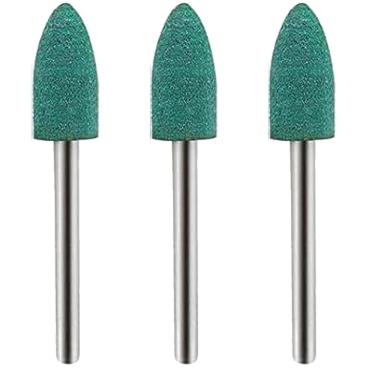 Imagem de Kit 3 Ponta Montada 8Mm Borracha Cônica Micro Retifica 3Mm