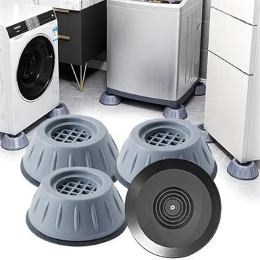 Imagem de Pé Protetor Anti Vibração para Máquina de Lavar, Geladeira e Móveis - Base Niveladora Antiderrapante Universal 4 Unid.