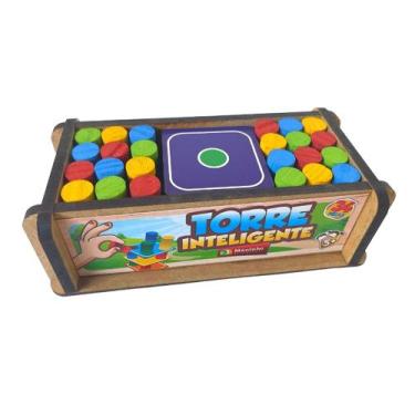 Imagem de Torre Inteligente Brinquedo Educativo e Pedagógico em MDF - Maninho Br