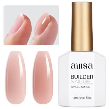 Imagem de AILLSA Builder Gel para Unhas 7 em 1 Nude Gel Rígido Esmalte para Espessamento de Unhas, Cor Natural, Géis Fortalecedores, Esmaltes de Unha Leve Neutro U V para Manicure Francesa, Base Coat Necessário