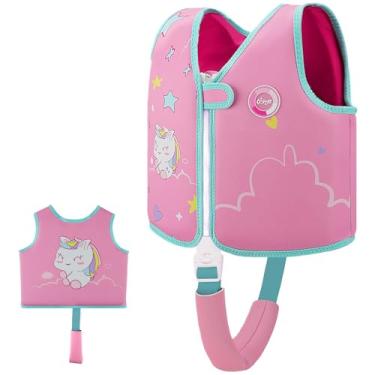 Imagem de OSHYLE Colete de natação de neoprene premium para crianças – com alças de segurança ajustáveis para idades de 1 a 9 anos, auxílio de natação de flutuabilidade ideal para meninos, meninas e crianças