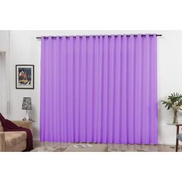 Imagem de Cortina Quarto E Sala 3,00X2,50 Com Ilhos Para Varão Lilás - Casa Home