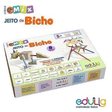 Imagem de Brinquedo Edulig E.Mix Jeito de Bicho - madeira e plástico - 47 peças