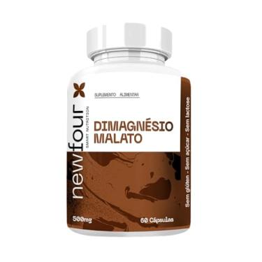 Imagem de Dimagnésio Malato 500mg Newfour – 60 Cápsulas | 210mg de Magnésio por Porção | Ossos Fortes, Ansiedade e Detox | Sem Glúten, Açúcar e Lactose