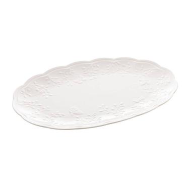 Imagem de Travessa Oval de Porcelana New Bone Butterfly Flower Branco 42x27,5cm Lyor