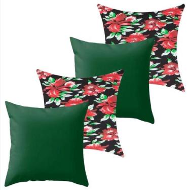 Imagem de Kit 4 Capa de Almofada 40 x 40 Malha com Zíper Lisa e Estampada - Amet