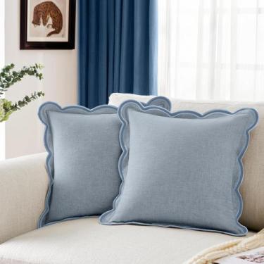Imagem de Capa de travesseiro Ohocut Scalloped Chenille Spring, pacote de 2 50x5
