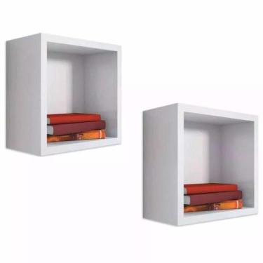 Imagem de Kit 02un Nicho Decorativo Quadrado 31x31x15 Branco. - MA SORPREZO