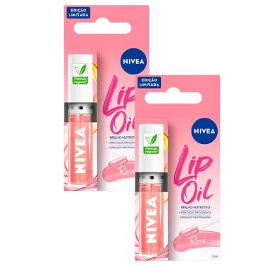 Imagem de Kit 2 Lip Oil Labial Rosé Nivea 5,5ml