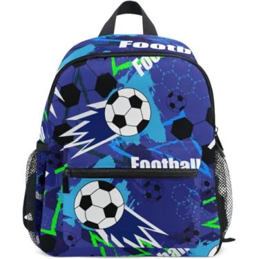 Imagem de Bola De Futebol Azul Cartoon Criança Pré-escolar Mochila Mochila Mini Bolsa De Ombro Mochila Mochila Para Pré-escola De Viagem Meninos Meninas
