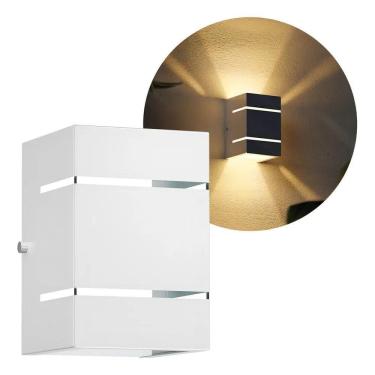 Imagem de 2X Arandela Externa Luminária De Parede Alumínio 2 Frisos Br