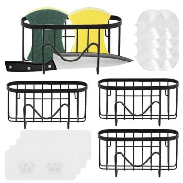 Imagem de ZFLYCANP Suporte de esponja de adsorção potente, suporte de esponja de design simples e elegante, suporte de sucção de pia de aço inoxidável sem broca para cozinha, casa, banheiro