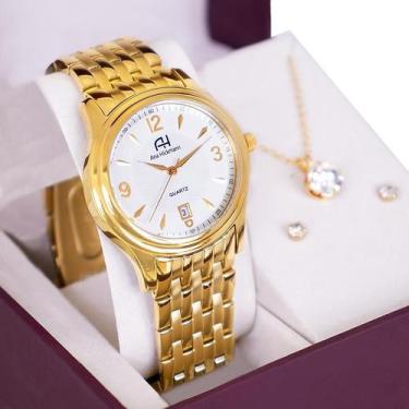 Imagem de Relógio Feminino Champion Ana Hickmann Analógico Dourado AH28508H