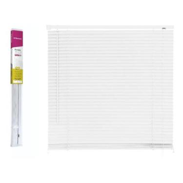 Imagem de Persiana horizontal 80cm x 130cm pvc plastica branca primafer