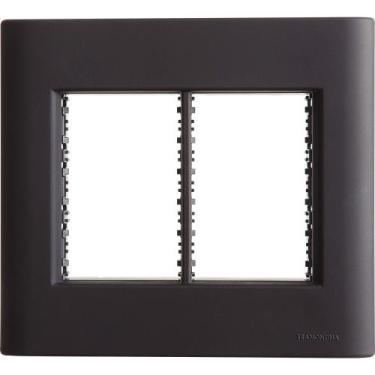 Imagem de Placa 6 Postos 4x4 Tramontina Giz Preta Soft Touch Suporte