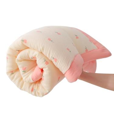 Imagem de CLoucl Edredão/colcha de musselina de algodão, cobertor infantil de musselina ultra macio e respirável, cobertores de bebê para todas as estações para meninos e meninas, lavável na máquina, 104 cm x