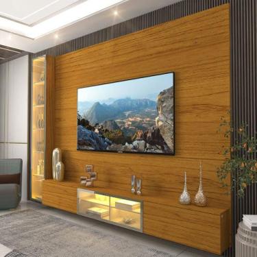 Imagem de Home Tv Até 85 Luminare Led Vidro Cristaleira Reflecta Mdf Ntl- Gelius