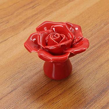 Imagem de Maçaneta de Gabinete de Cerâmica de Forma, Puxão de Gaveta de Liga de Zinco para Móveis de Guarda -roupa de Armário, Design Elegante e Prático Com Parafusos de Instalação, Cor