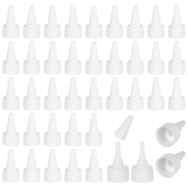 Imagem de PATIKIL 24/410 tampas giratórias, 100 peças de tampas de substituição de garrafa de plástico com junta de espuma para tampas de tinta, distribuição de cola, artesanato faça você mesmo, branco