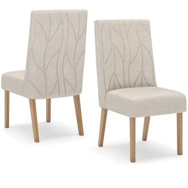 Imagem de Kit 2 Cadeiras Sala De Jantar Eloa Suede Linho Henn