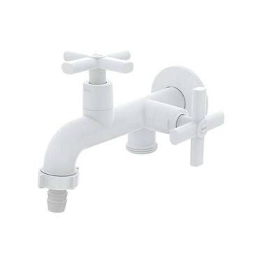 Imagem de Torneira Tanque/máquina Branco 1/2 Com Redutor De Vazão - Blukit