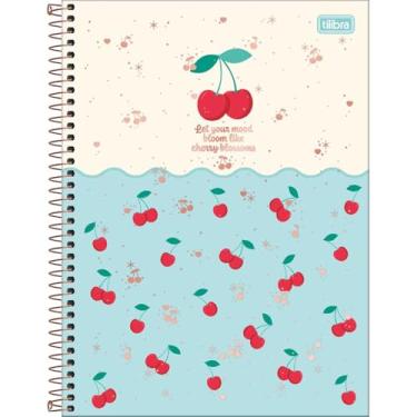 Imagem de Tilibra - Caderno Espiral Capa Dura Universitário 1 Matéria Amarena 80 Folhas - Capa Creme E Azul Com Frase