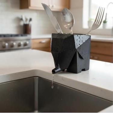 Imagem de Escorredor de Talheres Elefante Preto