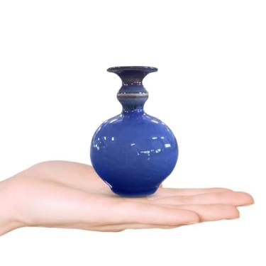 Imagem de Mini vaso esmaltado roxo, pequeno vaso de cerâmica para decoração de casa, centro de mesa, decoração de mesa de escritório, perfeito para flores e plantas (flor de porcelana)