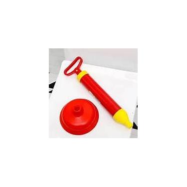 Imagem de Desentupidor Manual Tipo Bomba de Sucção, 150mm, Alta Pressão, para Pia e Vaso Sanitário, Plástico PP