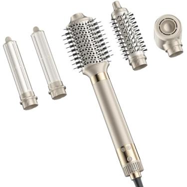 Imagem de MESCOMB Modelador de ar quente 5 em 1 – Secador de escova de 110.000 RPM com enroladores automáticos, secagem rápida, sem frizz, sem danos ao calor – enrole, alisa e adiciona volume para cabelos de