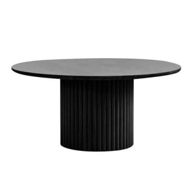 Imagem de Mesa de centro, mesa de centro estilo madeira de alta qualidade, mesa de centro pequena redonda minimalista para apartamento pequeno, sala de estar, quarto (B)